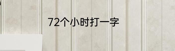 72个小时打一字