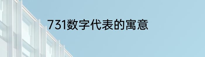 731数字代表的寓意