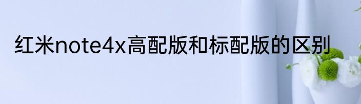 红米note4x高配版和标配版的区别