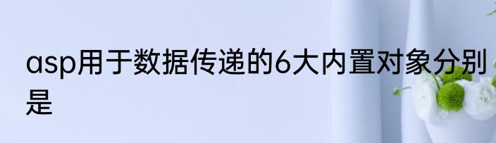 asp用于数据传递的6大内置对象分别是