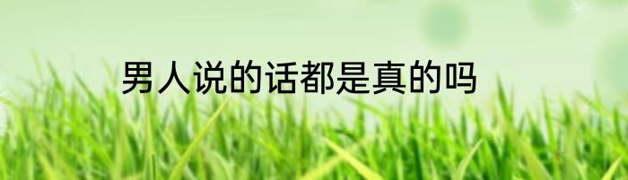 男人说的话都是真的吗