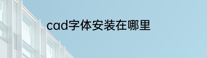 cad字体安装在哪里