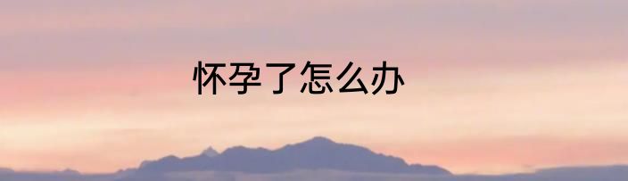怀孕了怎么办
