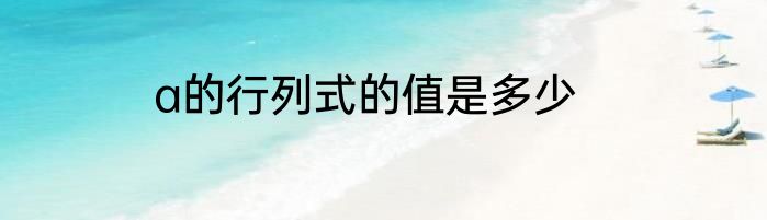 a的行列式的值是多少