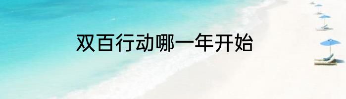 双百行动哪一年开始