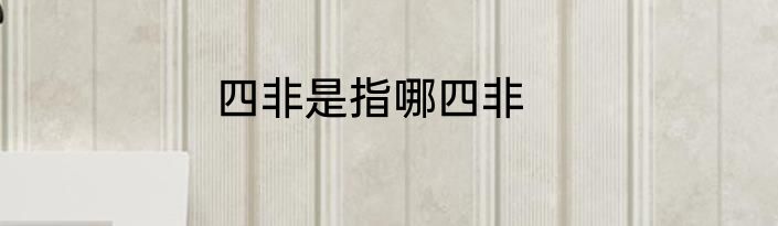 四非是指哪四非