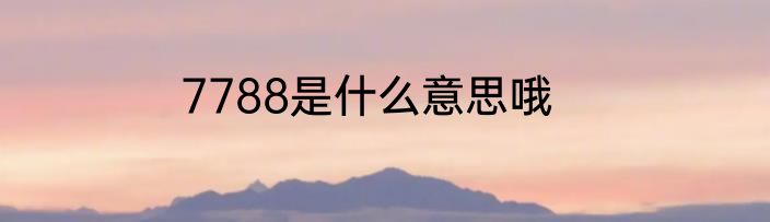 7788是什么意思哦