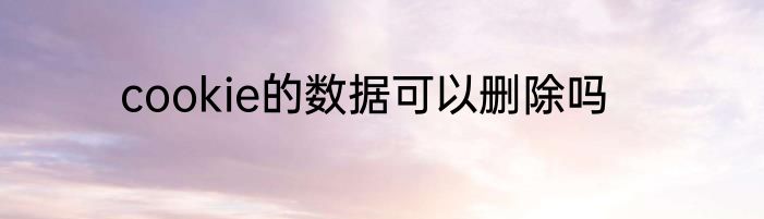 cookie的数据可以删除吗