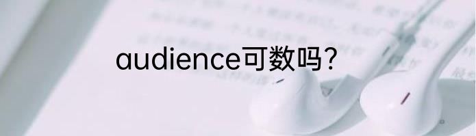 audience可数吗?