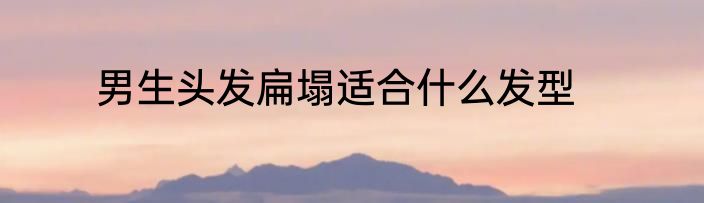 男生头发扁塌适合什么发型
