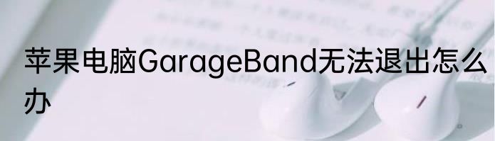 苹果电脑GarageBand无法退出怎么办