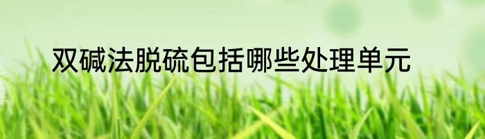 双碱法脱硫包括哪些处理单元