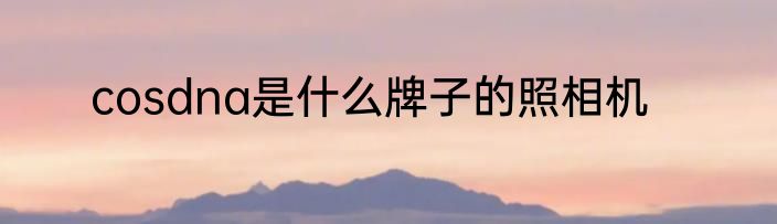 cosdna是什么牌子的照相机