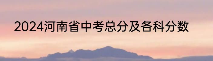 2024河南省中考总分及各科分数