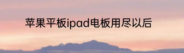 苹果平板ipad电板用尽以后