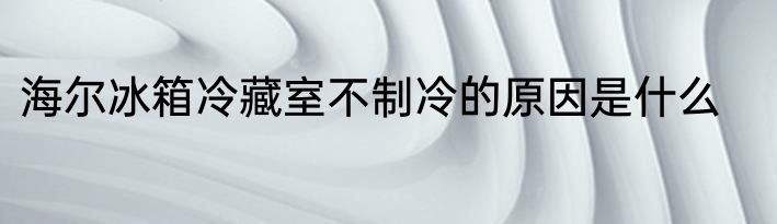 海尔冰箱冷藏室不制冷的原因是什么