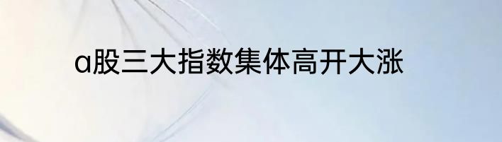 a股三大指数集体高开大涨