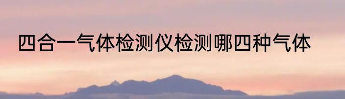 四合一气体检测仪检测哪四种气体