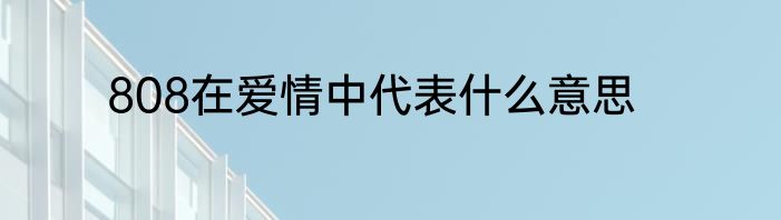 808在爱情中代表什么意思