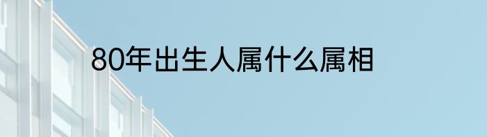 80年出生人属什么属相