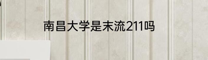 南昌大学是末流211吗