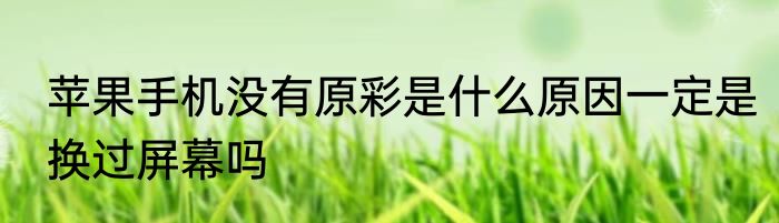 苹果手机没有原彩是什么原因一定是换过屏幕吗