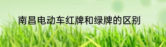 南昌电动车红牌和绿牌的区别
