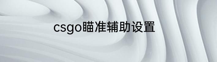 csgo瞄准辅助设置