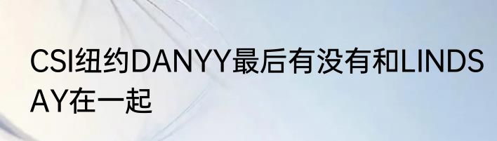 CSI纽约DANYY最后有没有和LINDSAY在一起