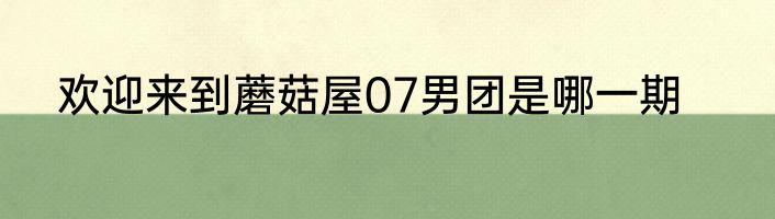 欢迎来到蘑菇屋07男团是哪一期