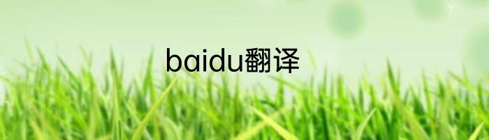 baidu翻译