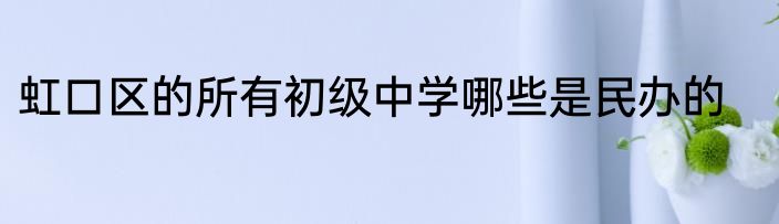 虹口区的所有初级中学哪些是民办的