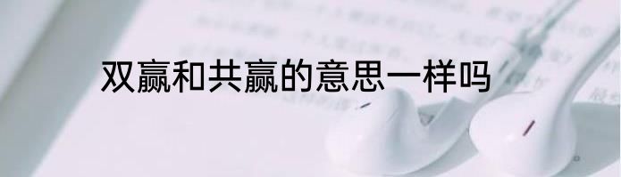 双赢和共赢的意思一样吗