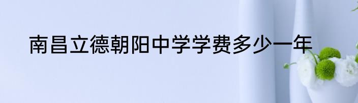 南昌立德朝阳中学学费多少一年