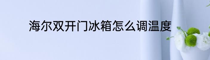 海尔双开门冰箱怎么调温度