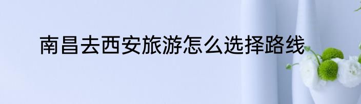 南昌去西安旅游怎么选择路线