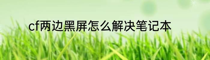 cf两边黑屏怎么解决笔记本