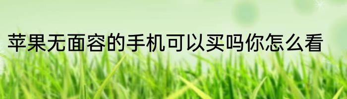 苹果无面容的手机可以买吗你怎么看