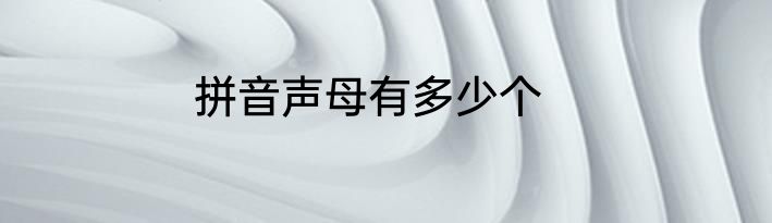 拼音声母有多少个
