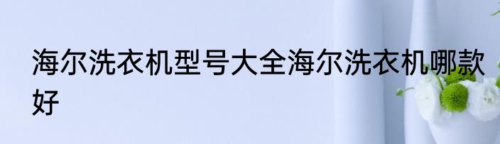 海尔洗衣机型号大全海尔洗衣机哪款好