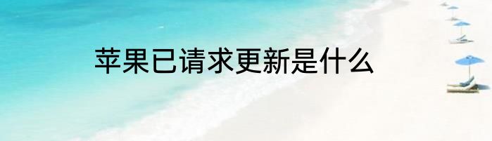 苹果已请求更新是什么
