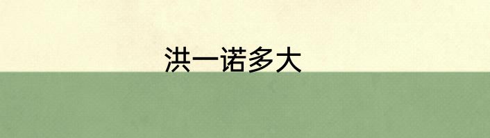 洪一诺多大
