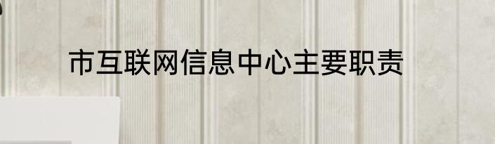 市互联网信息中心主要职责