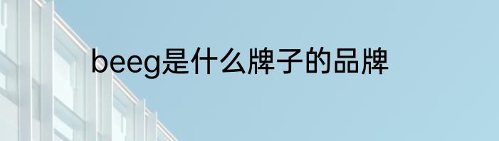 beeg是什么牌子的品牌