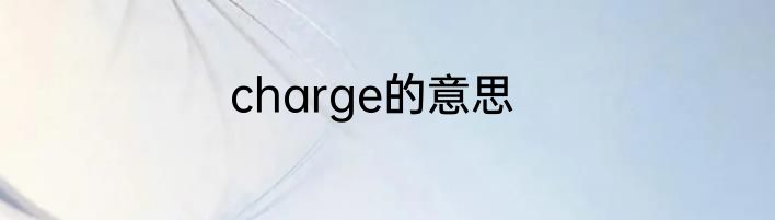 charge的意思