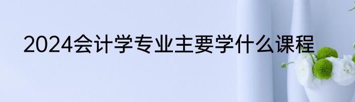 2024会计学专业主要学什么课程