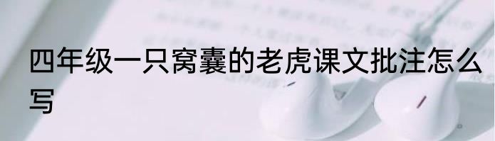 四年级一只窝囊的老虎课文批注怎么写