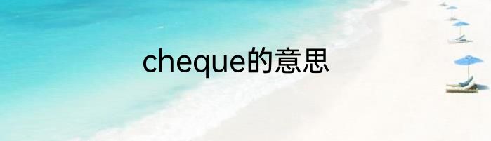 cheque的意思