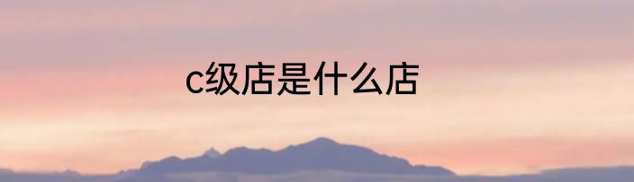 c级店是什么店