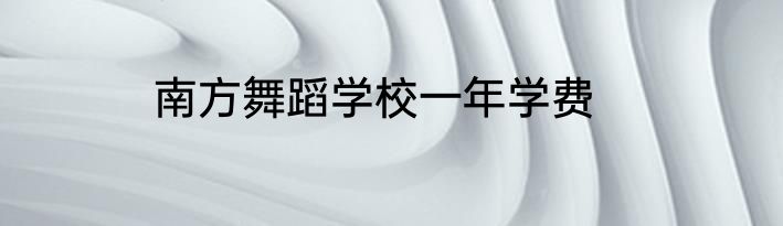 南方舞蹈学校一年学费